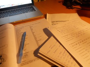 Picture of books used to study for Swedish exam