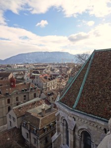 View of Geneva from the top of the church! Made possible because of gorgeous weather