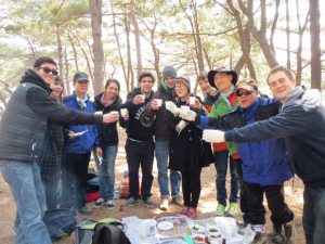 Enjoying the barbecue provided by the KBS producers, the most generous and amazing group of people I have ever met. KBS is a Korean television broadcaster
