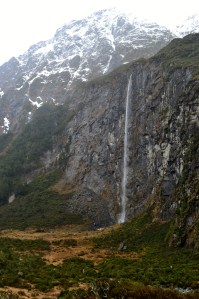 Waterfall near the top of Rob Roy Glacier