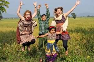 Jennie Sanskar Isha rice field jumping