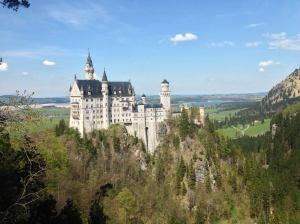 Breathtaking scenery of Neuschwanstein castle and the Bavarian landscape.