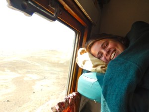 My friend Mara on the train.