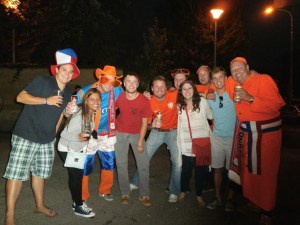 We made some Dutch friends outside the stadium