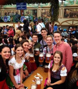 With friends at Oktoberfest