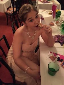 Enjoying all the free candy!