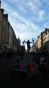 Street performance on the Royal Mile