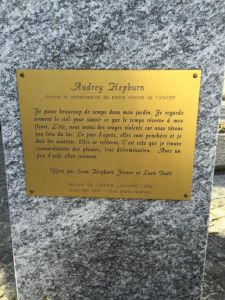 The town created a statue to honor Audrey with a beautiful quote that captures her personality