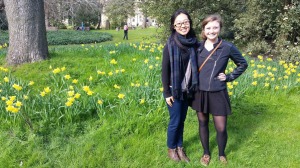 My friend Meghan and I greeting the spring!