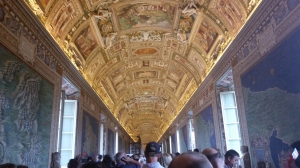 One of the many intricate ceilings at the Vatican Museum 