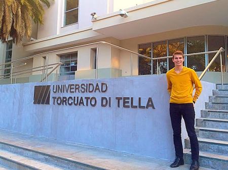 To my Auntie Donna who always jokes there's no way I go to classes because I have so much fun abroad, here's proof on the contrary. Well, I guess all this proves is that I've stood in front of the school... but trust me, I've entered the building as well. The University Torcuato di Tella was founded in 1991 and recently moved to this building in March 2013. The very modern building with cement floors and big glass doors and windows stays (aesthetically) true to its industrial roots as an automobile factory.