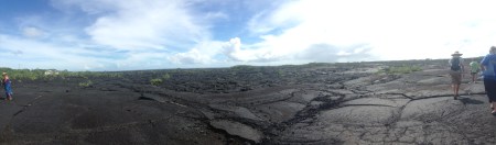 Looking out over the lava fields