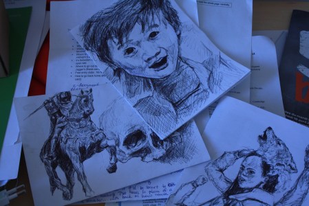  Between a presentation, an essay, and biological literature, I've taken to doodling to de-stress a little bit.