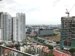 The complex’s lap pool – usually filled with children taking swimming lessons in the morning, but empty at night!